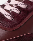 Hera Low Top Sneakers - Cherry Leather, Calf Hair & Blush Pink Leather