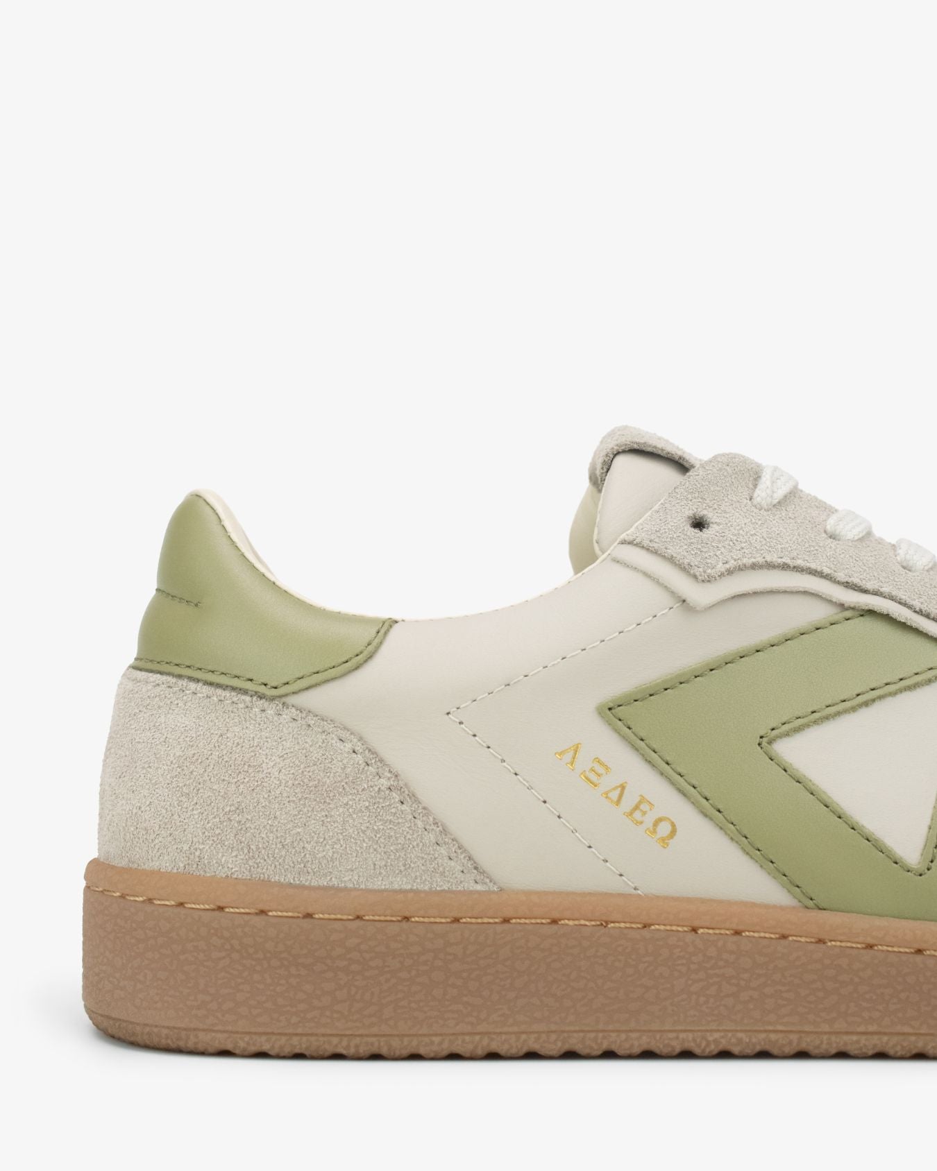 Hera Low Top Sneakers - Sand Leather, Suede & Olive Green Leather