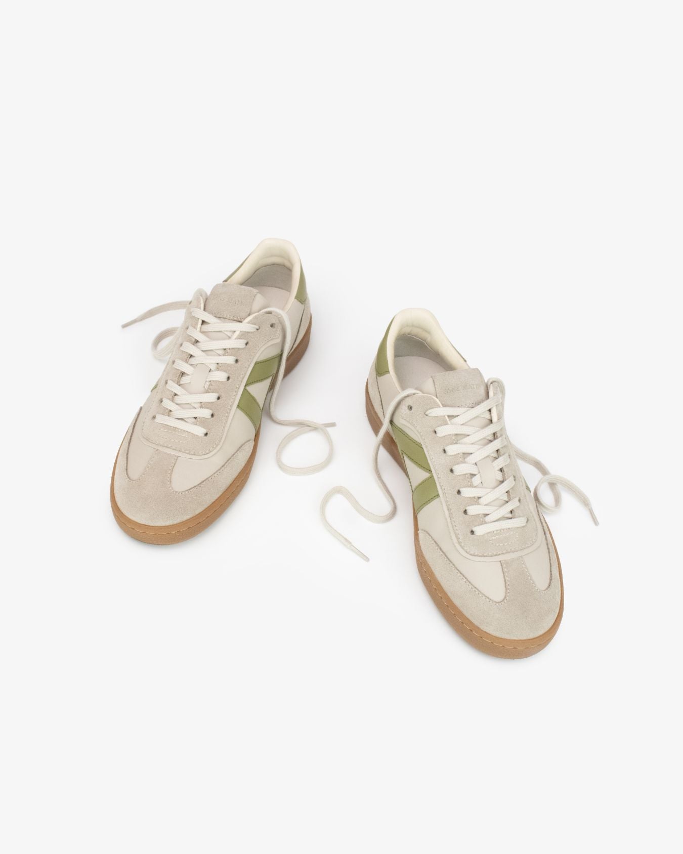 Hera Low Top Sneakers - Sand Leather, Suede & Olive Green Leather