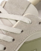 Hera Low Top Sneakers - Sand Leather, Suede & Olive Green Leather