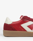 Hera Low Top Sneakers - Scarlet Red Leather & Suede