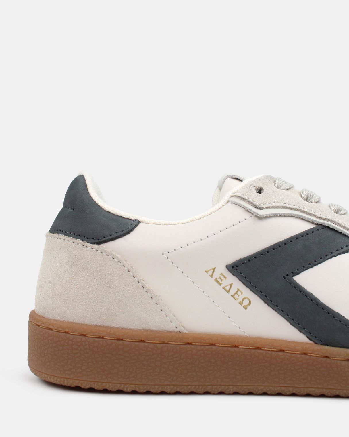 Hera Low Top Sneakers - Stone Leather & Denim Blue Nubuck Leather