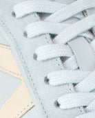 Hera Low Top Sneakers - Sky Blue Leather & Taupe Nubuck Leather