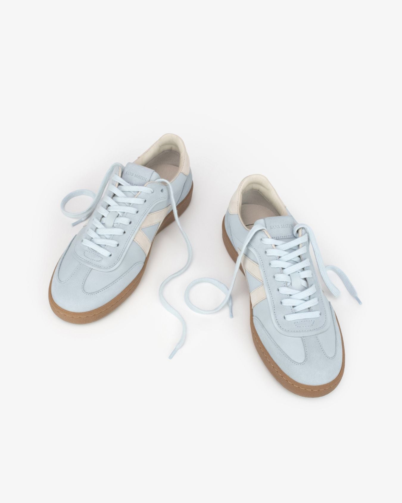 Hera Low Top Sneakers - Sky Blue Leather & Taupe Nubuck Leather